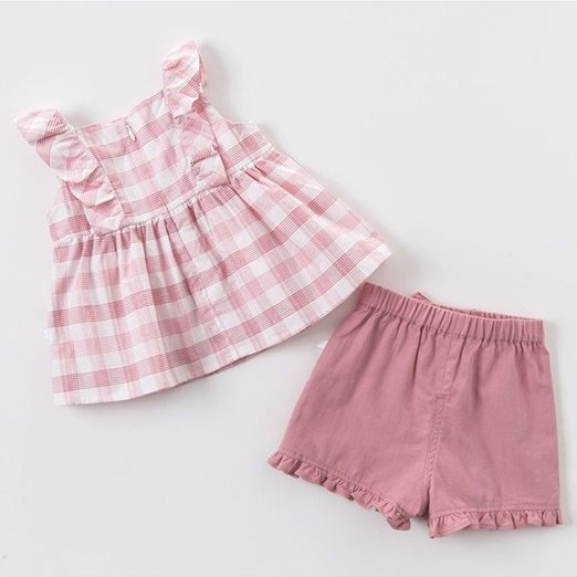 Flannel Pinafore and Shorts Sets