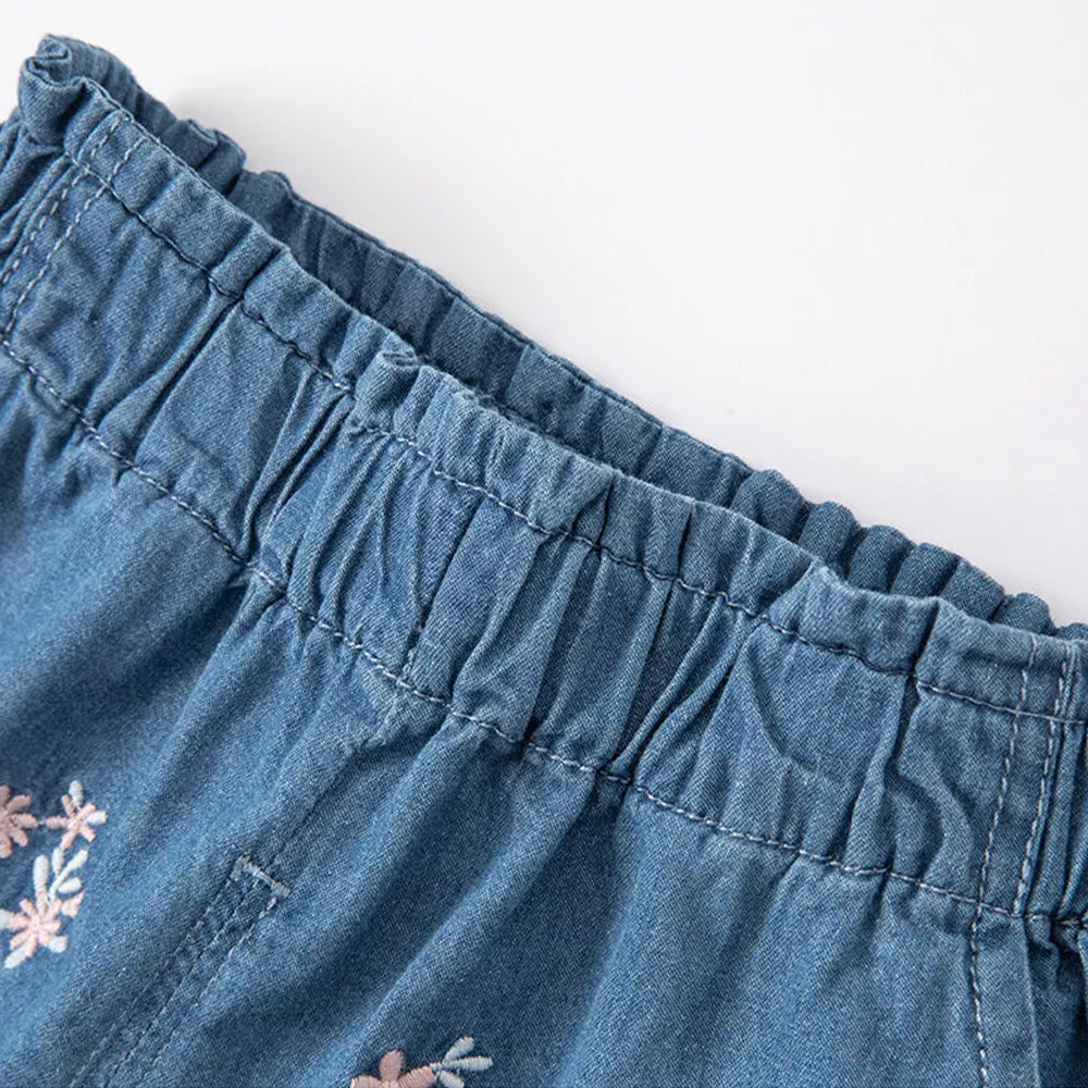 Ruffle Denim Shorts