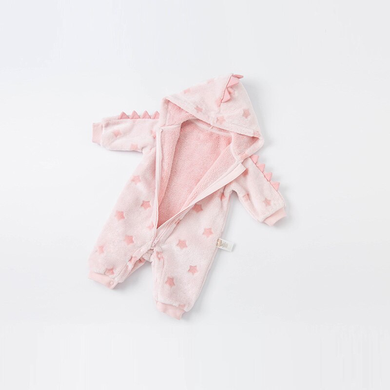 Dinosaur Winter Fleece One-Piece Romper