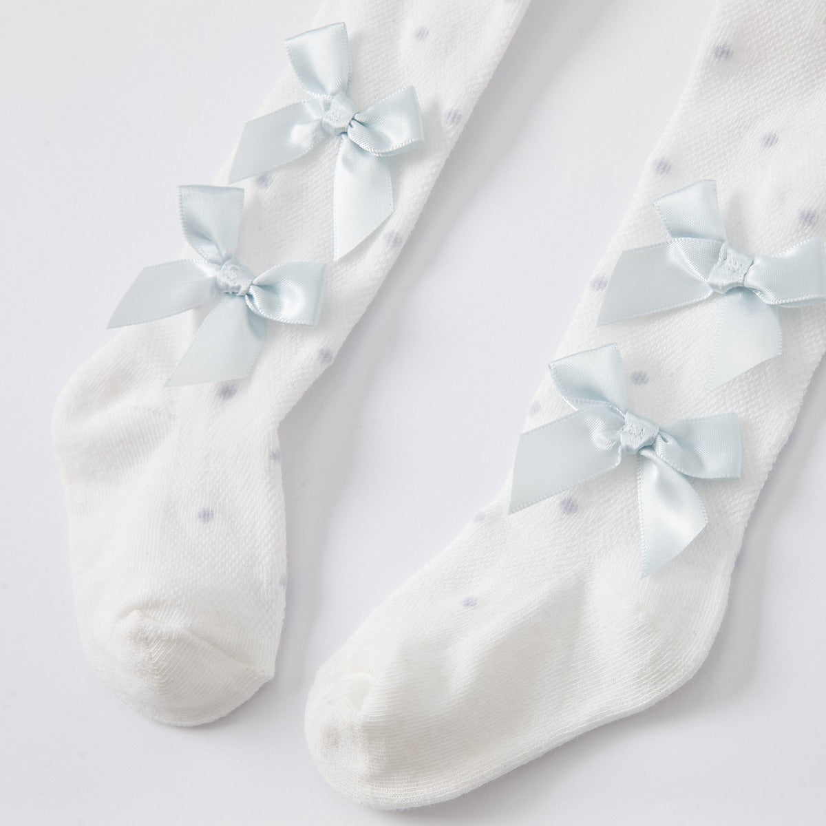 Blue Ribbons Flower Tights