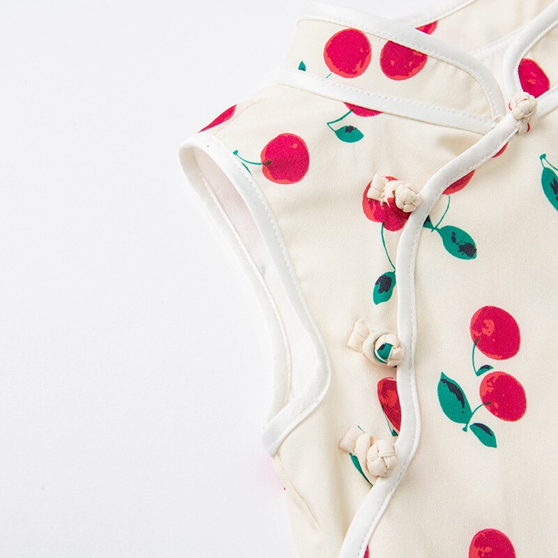 Sleeveless Cherry Cheongsam