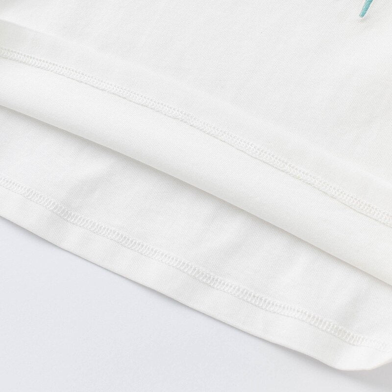Butterfly White Tee with Puff Sleeves
