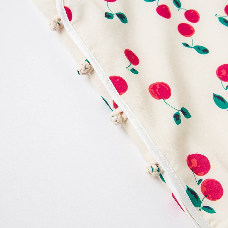 Sleeveless Cherry Cheongsam