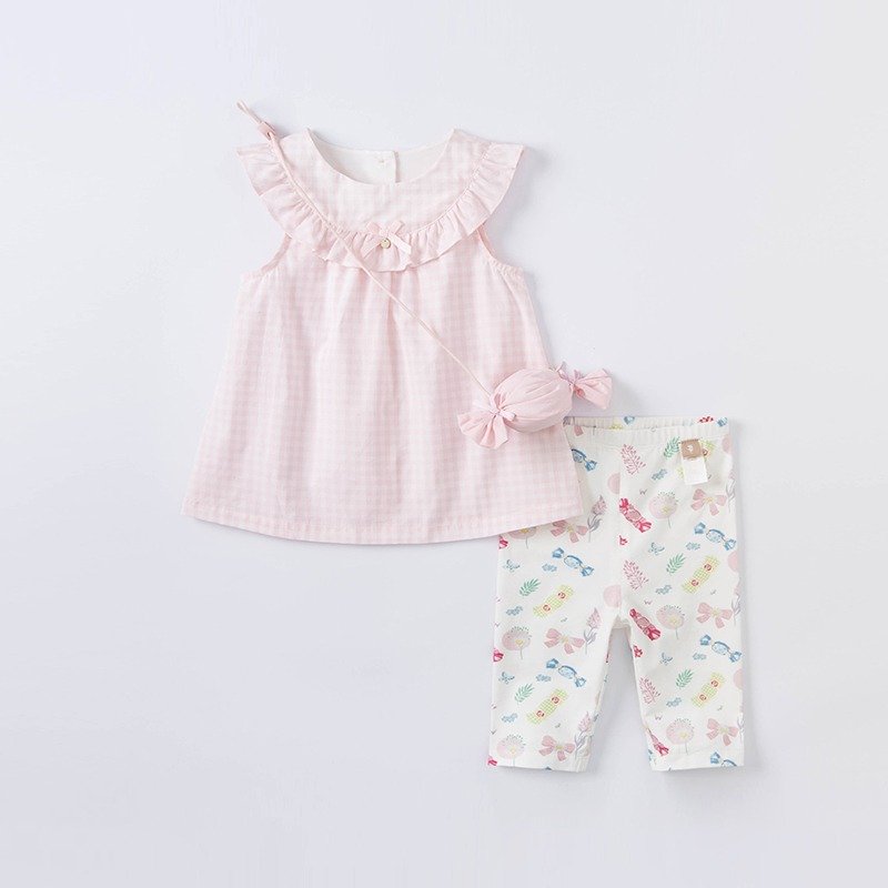 Checkered Dress and Ankle Length Legging Sets