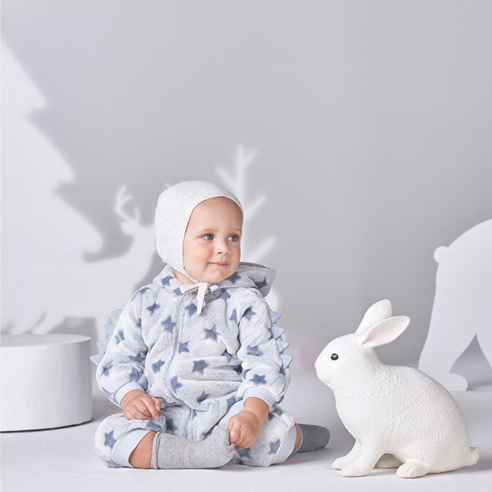 Dinosaur Winter Fleece One-Piece Romper