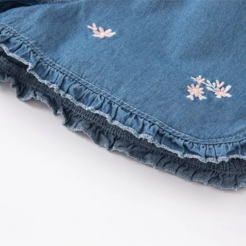 Ruffle Denim Shorts
