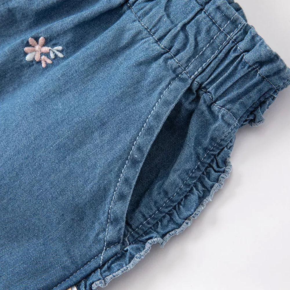 Ruffle Denim Shorts