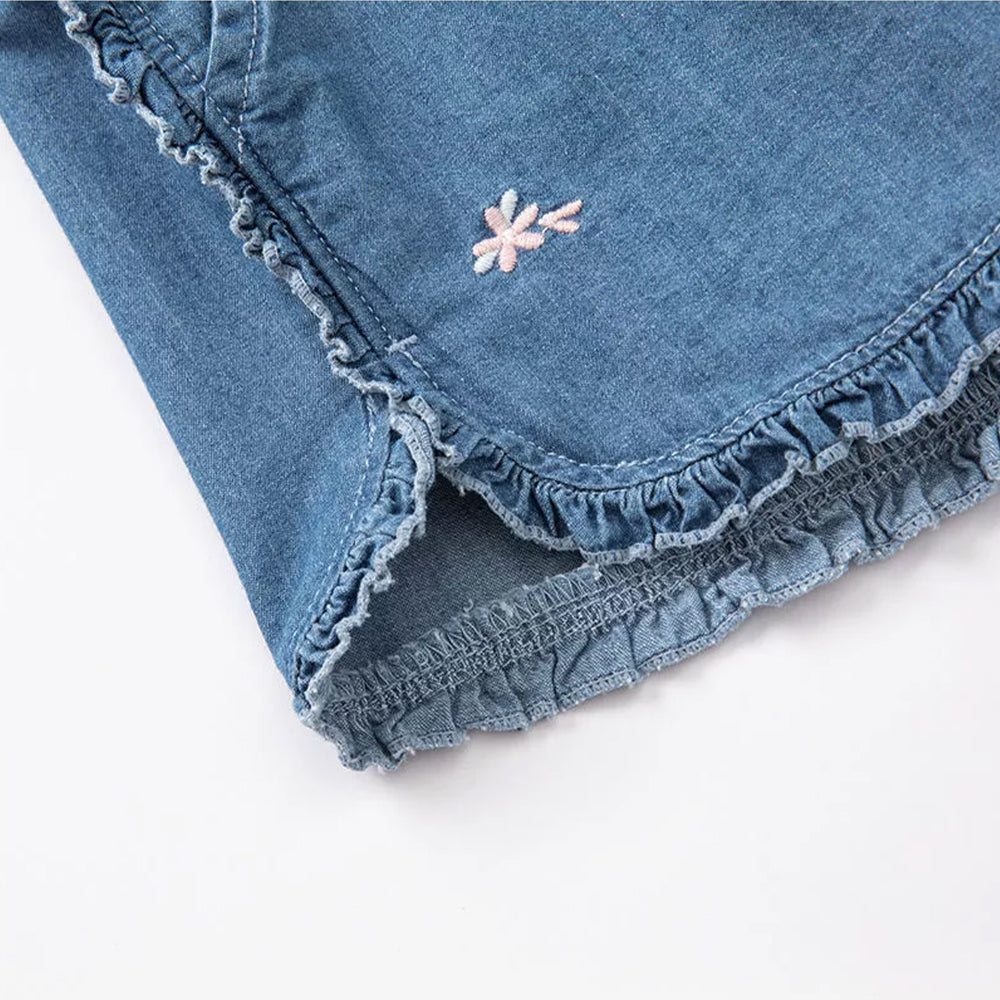 Ruffle Denim Shorts