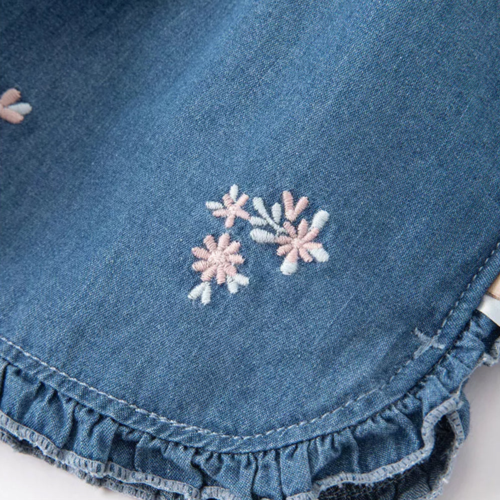 Ruffle Denim Shorts