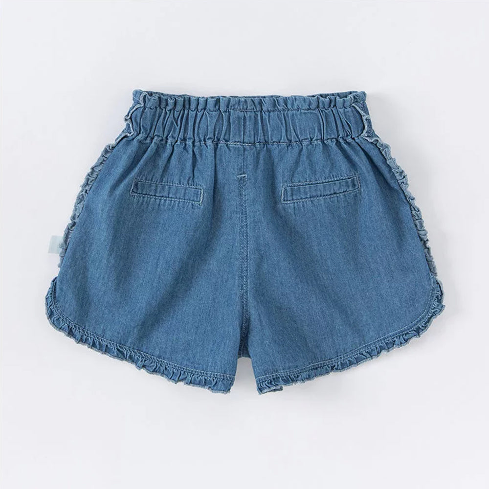 Ruffle Denim Shorts