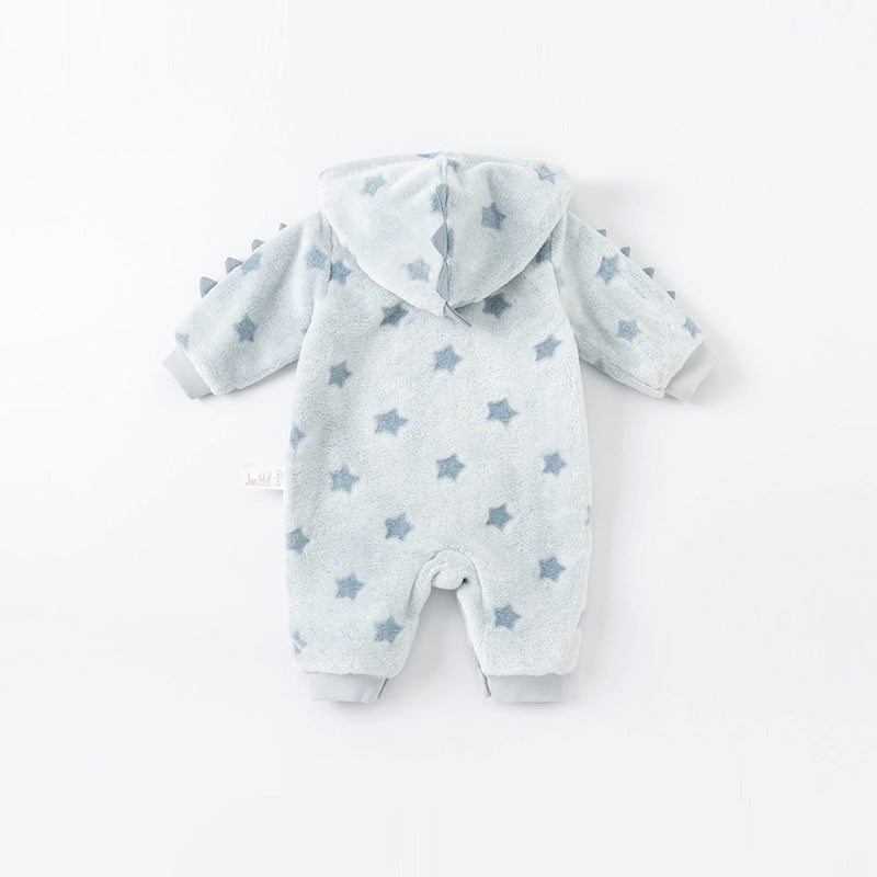 Dinosaur Winter Fleece One-Piece Romper