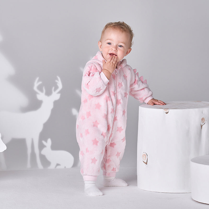 Dinosaur Winter Fleece One-Piece Romper