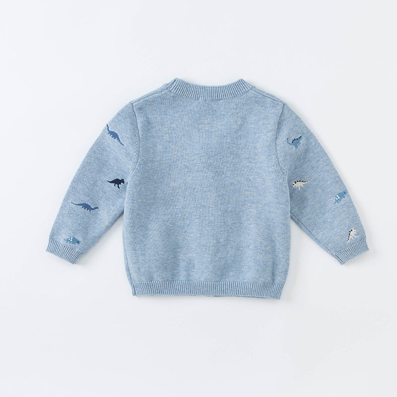 Dinosaur Blue Knitted Cardigan