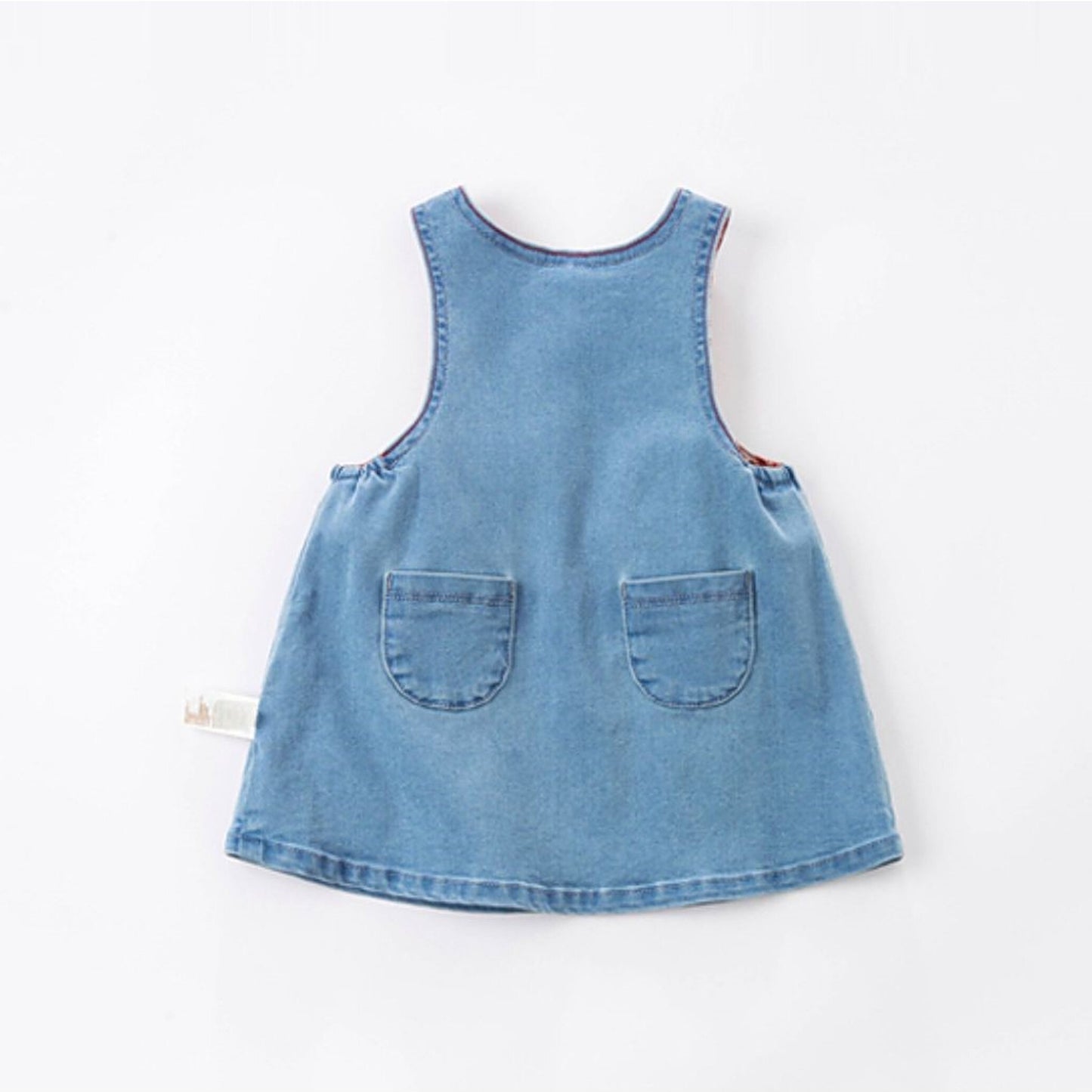 Heart Stitching Denim Pinafore