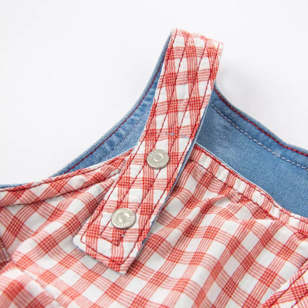 Heart Stitching Denim Pinafore