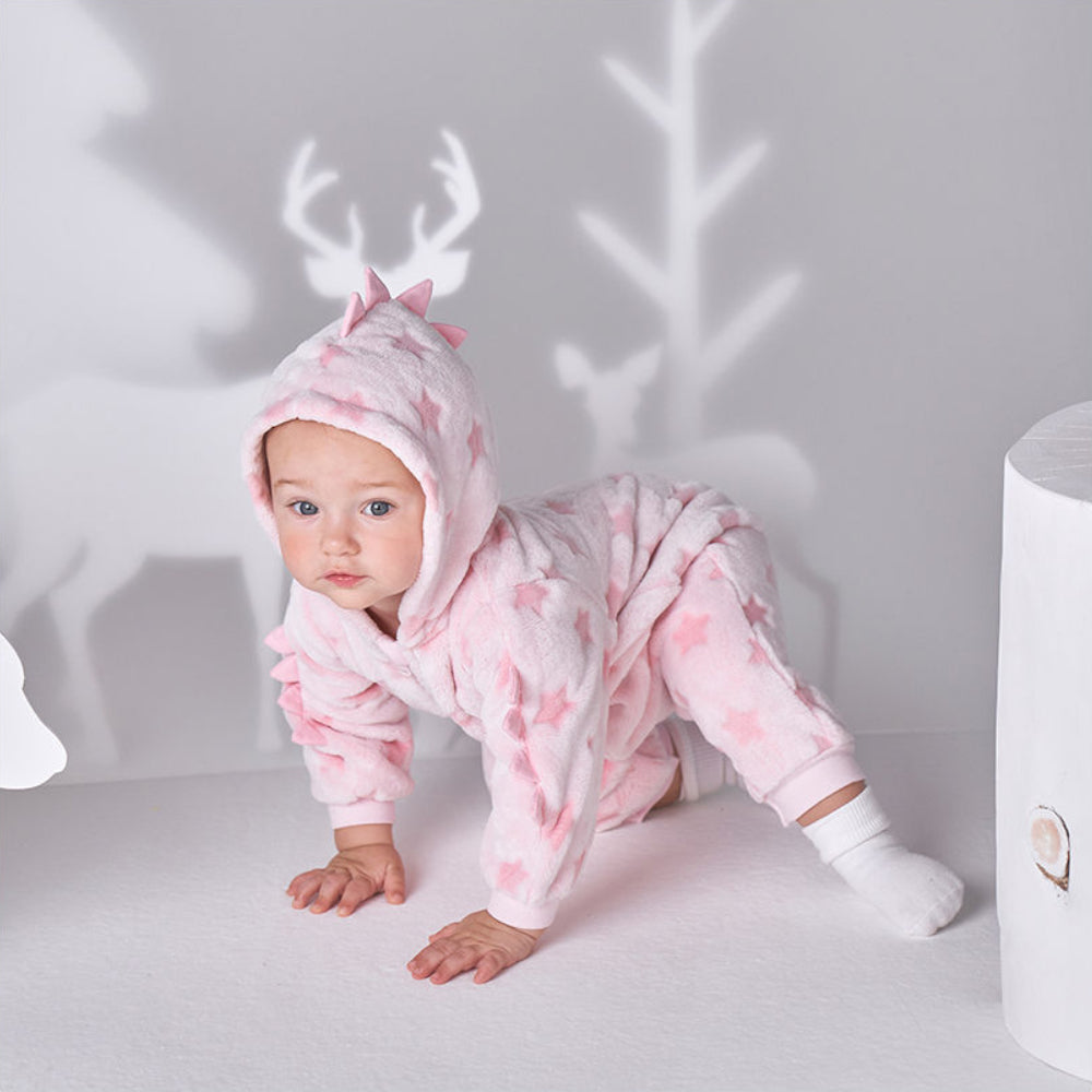 Dinosaur Winter Fleece One-Piece Romper
