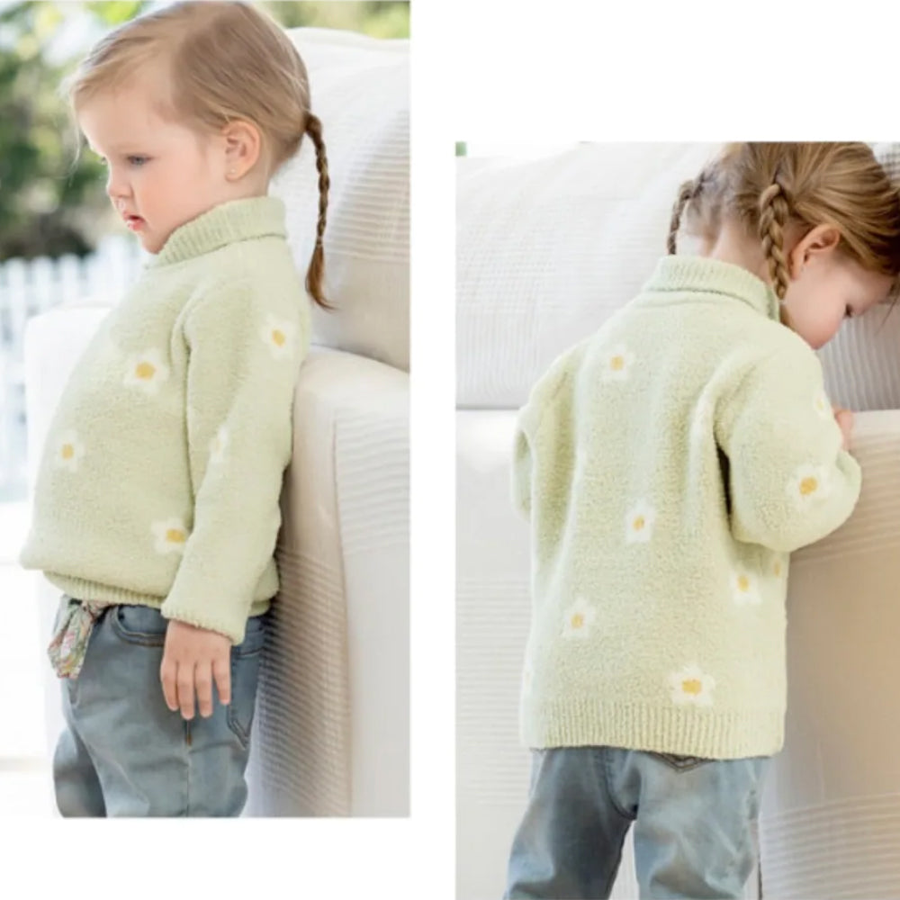 Flower Turtleneck Sweater