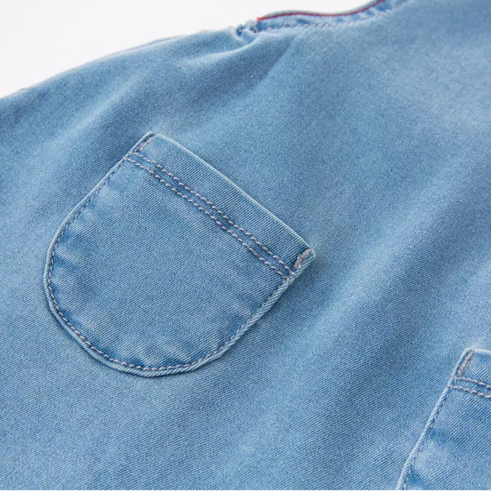 Heart Stitching Denim Pinafore