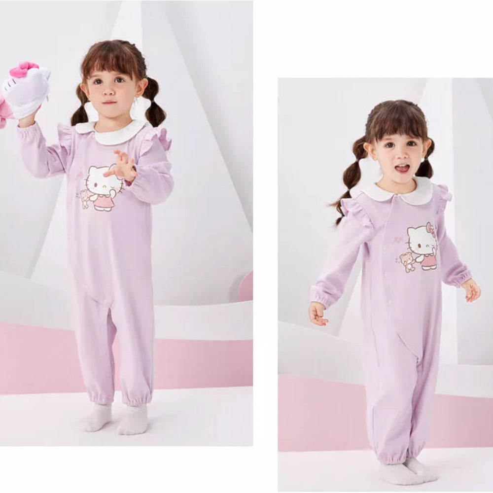 Sanrio Hello Kitty x Dave & Bella Purple Long Sleeve One-Piece Romper