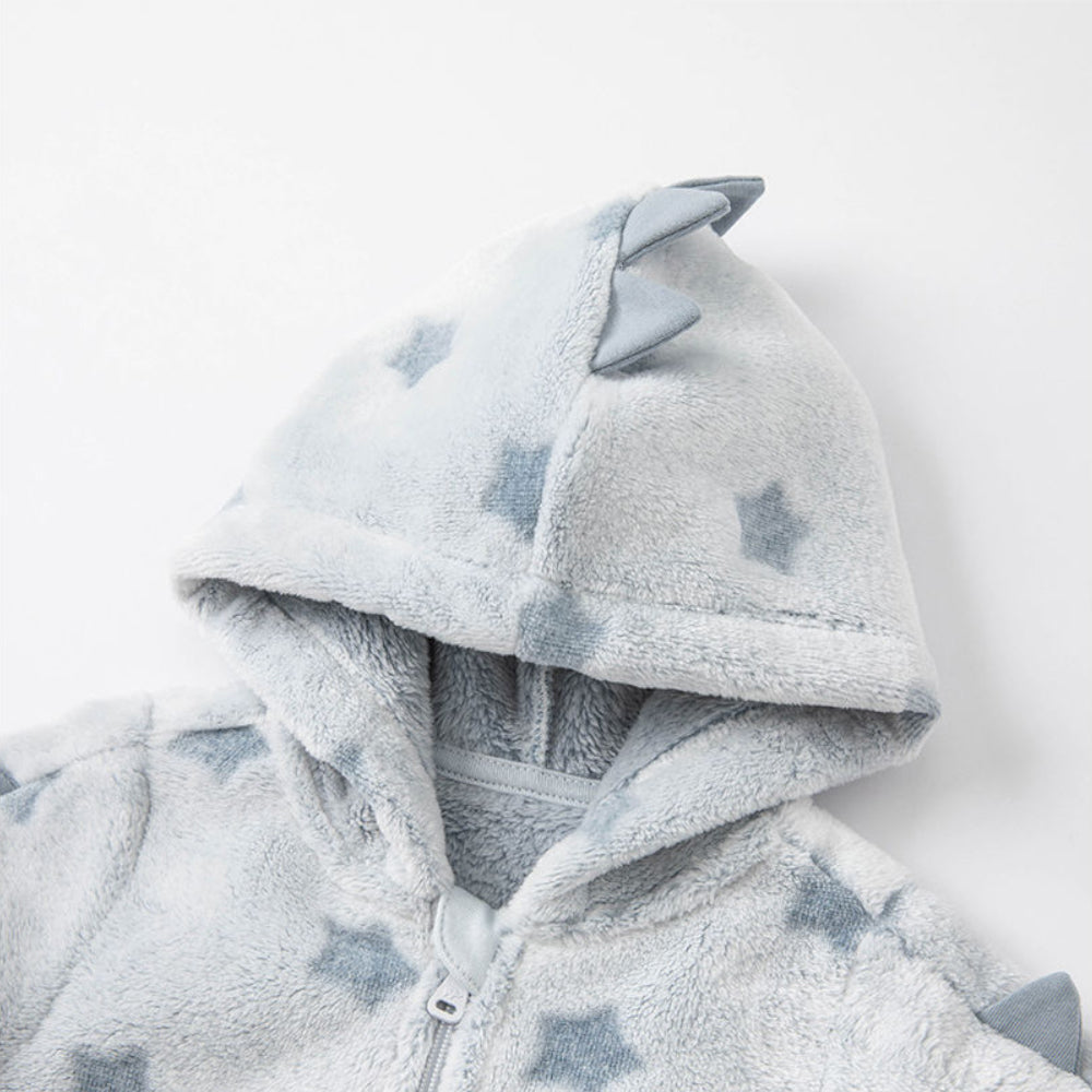 Dinosaur Winter Fleece One-Piece Romper
