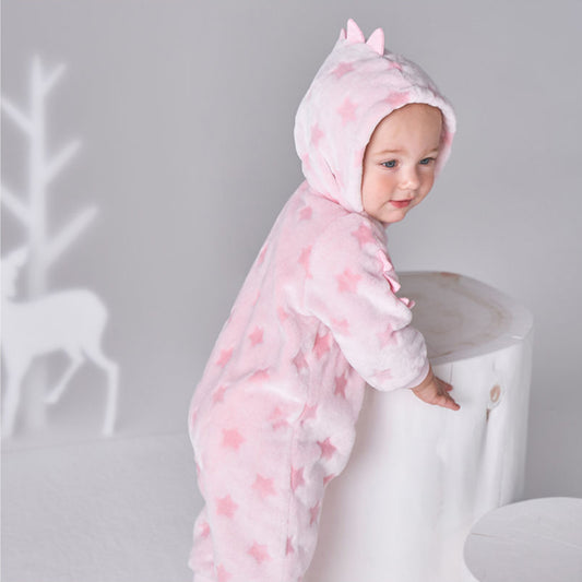 Dinosaur Winter Fleece One-Piece Romper