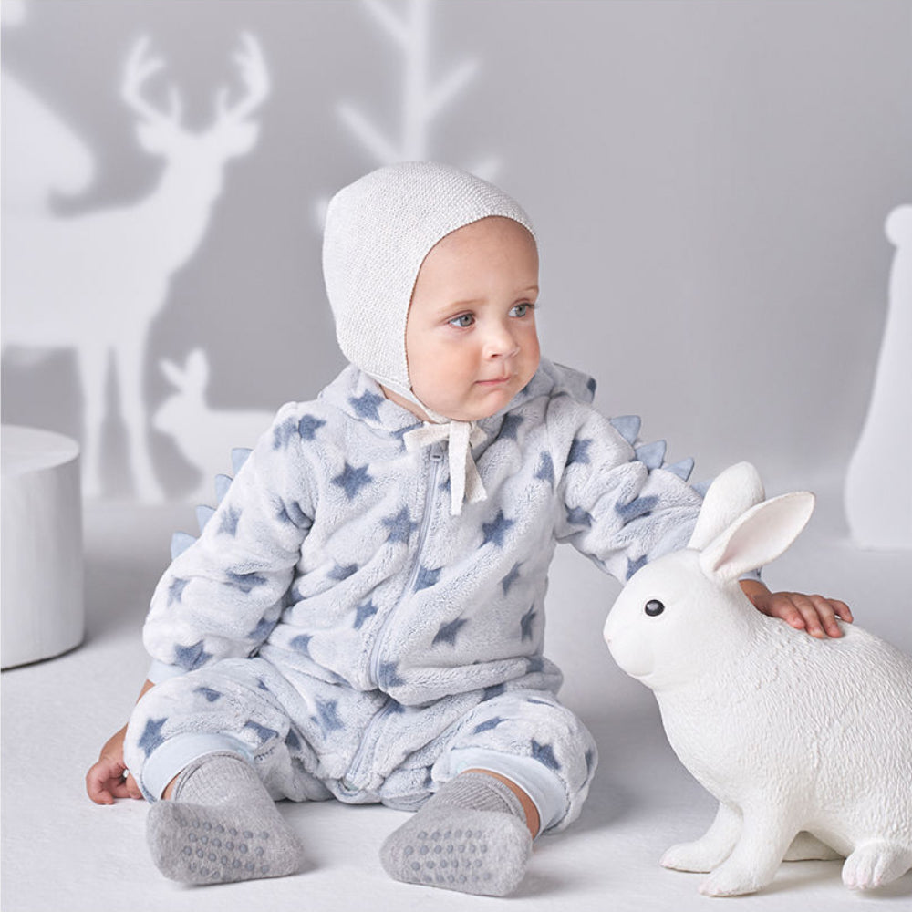 Dinosaur Winter Fleece One-Piece Romper