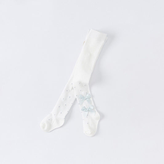 Blue Ribbons Flower Tights