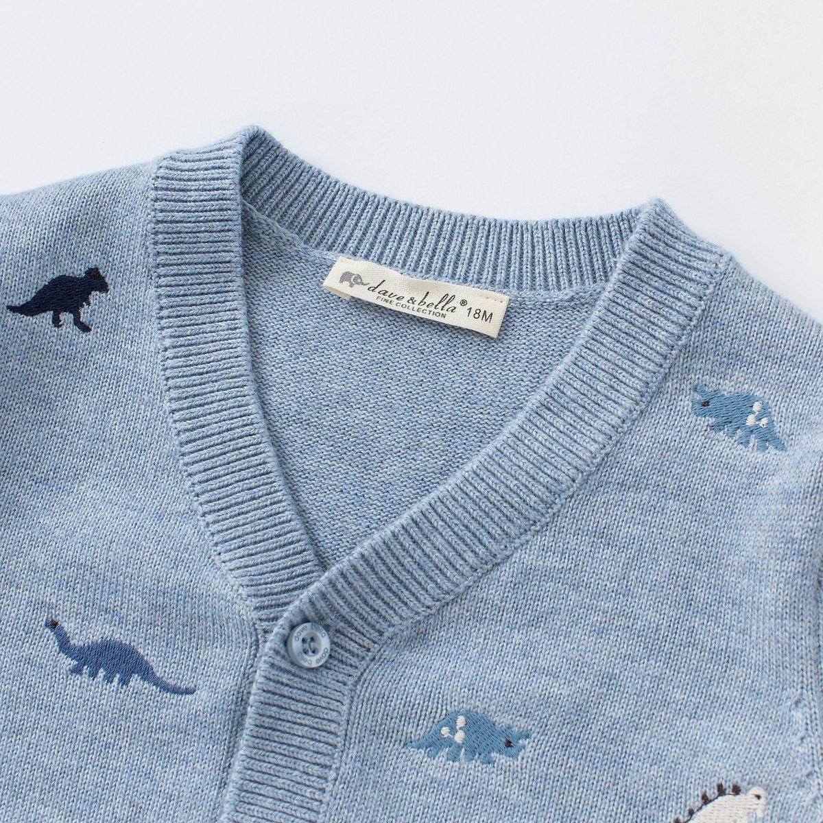 Dinosaur Blue Knitted Cardigan