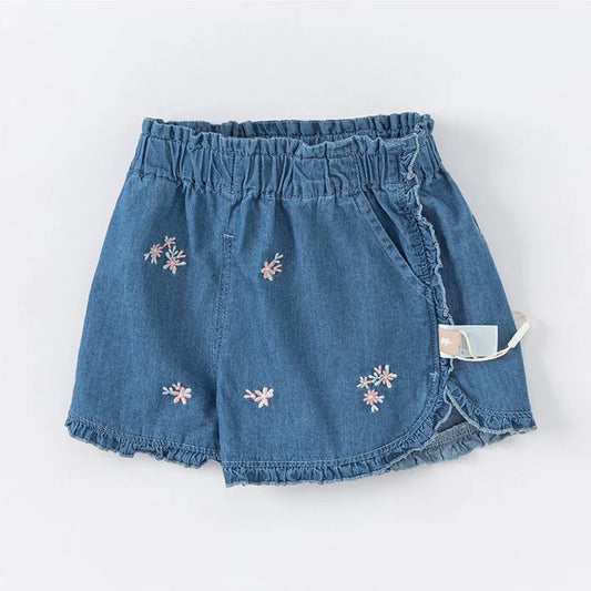 Ruffle Denim Shorts