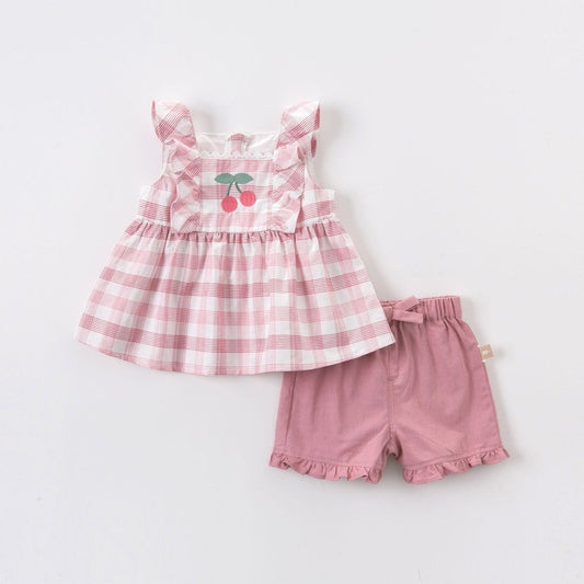 Flannel Pinafore and Shorts Sets