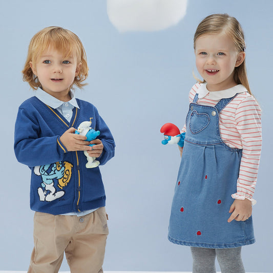 Heart Stitching Denim Pinafore