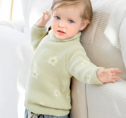 Flower Turtleneck Sweater